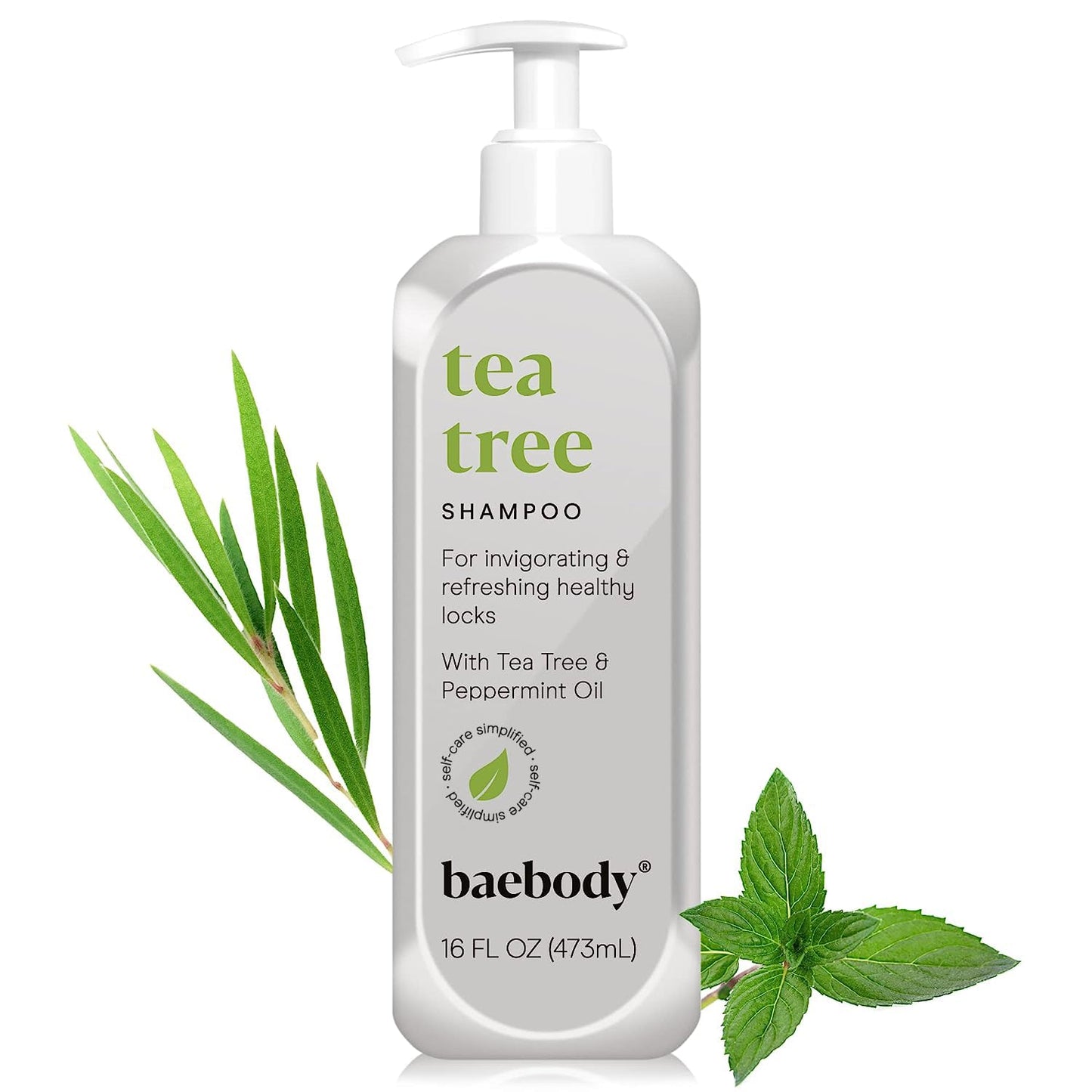 Baebody Award Winning Tea Tree Shampoo - Clarifying Shampoo For Build-Up, Dry Scalp Shampoo For Oily Hair - Vegan Tea Tree Oil Anti-Dandruff Shampoo For Men/Women