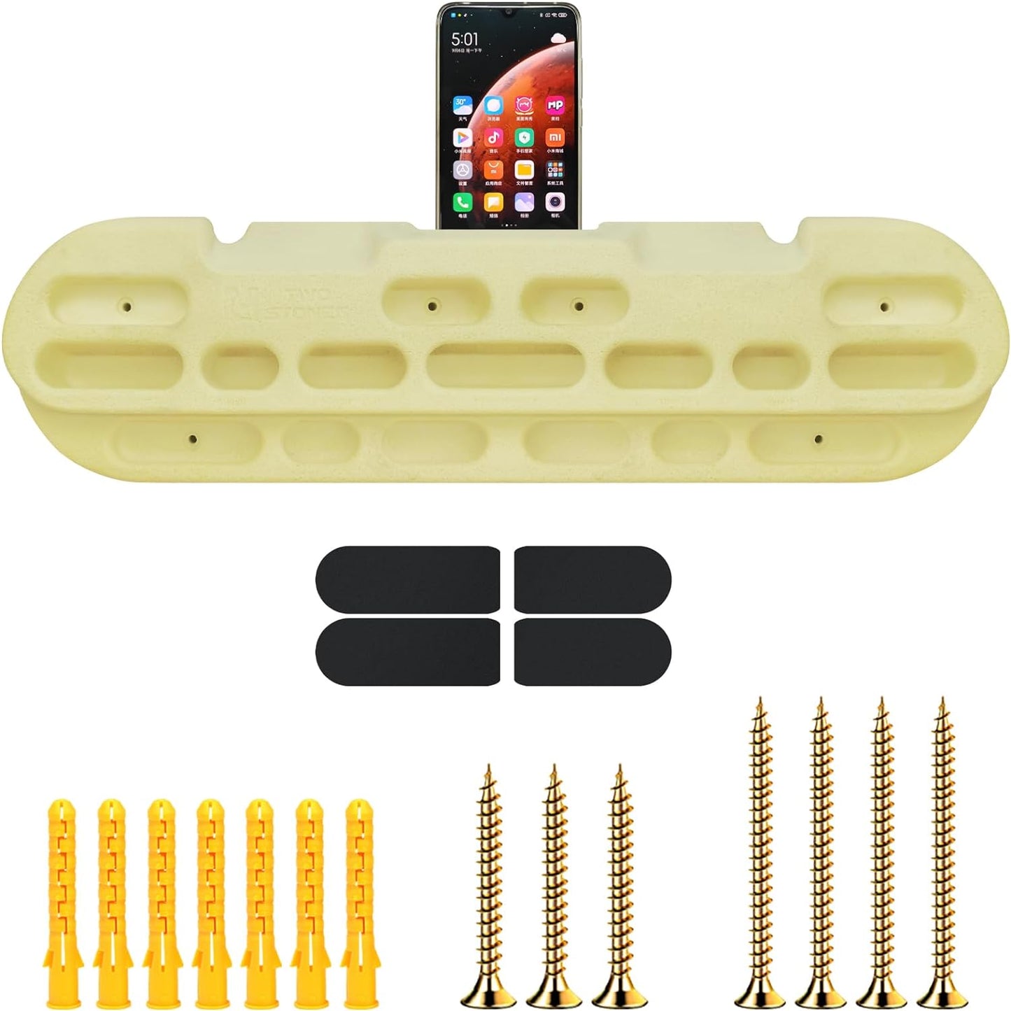 TWO STONES Hangboard Rock Climbing | Hang Board | Climbing Board | Rock Climbing Fingerboard | Rock Climbing Holds for Rock Climbers