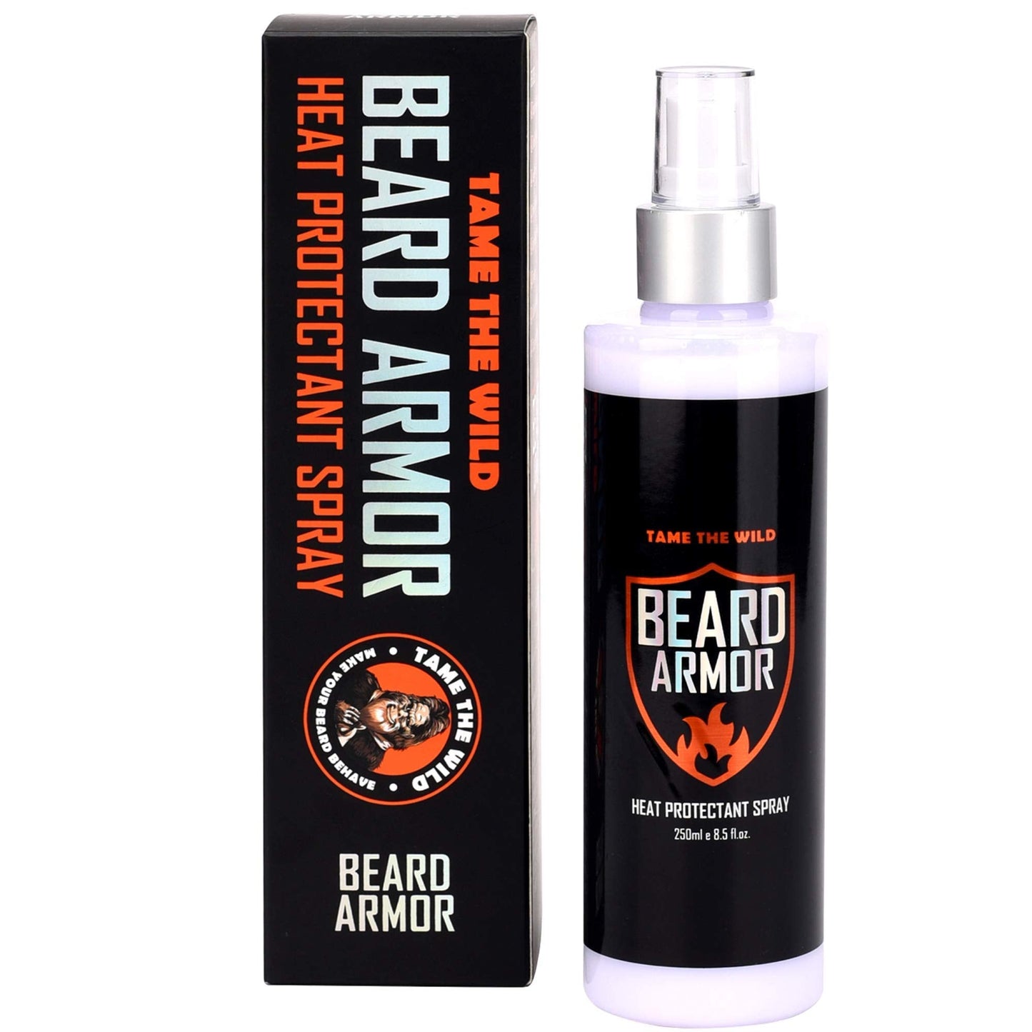 Tame the Wild Beard Straightener Heat Protectant - Hair & Beard Straightener for Men Protector Spray - Hair & Beard Straightener Heat Shield w/Argan Oil, Keratin & Aloe - Large Bottle, 8.5 Fl Oz