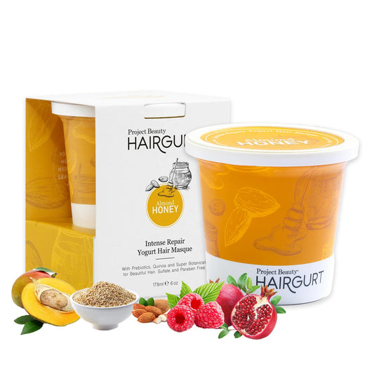 Hairgurt Intense Repair Yogurt Deep Conditioning Hair Masque, For Thicker, Fuller Hair. Mask With Prebiotics, Protein, Macadamia, And Organic Oils For Frizzy Or Bleached Hair. Sulfate Free (6 oz)