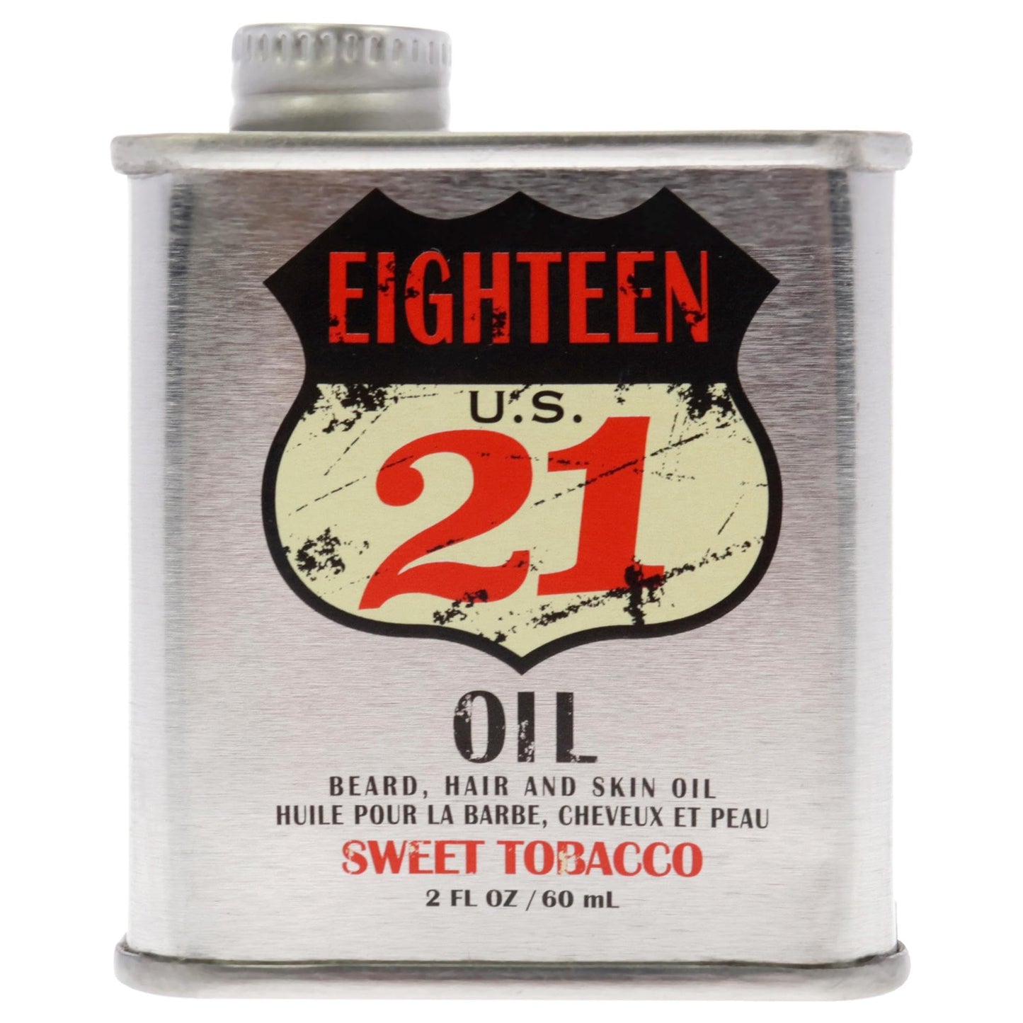 18.21 Man Made Hair, Skin & Beard Oil for Men Sweet Tobacco Scent - Non-Greasy, Conditioning Balm with Castor Seed, Jojoba, and Argan Oils - Premium Tattoo and Mustache Care Products 2oz