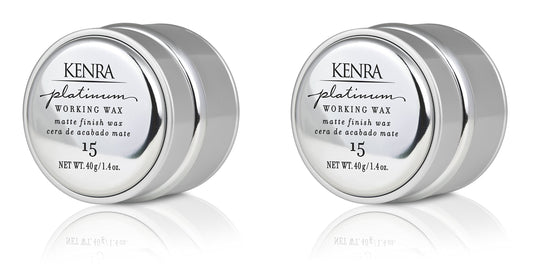 Kenra Platinum Working Wax 15 | Matte Finish Styler | Provides Medium, Flexible Hold | Non-Greasy | Crème-Based Formula To Texturize & Mold Styles | All Hair Types | 1.4 fl. Oz (2-Pack)