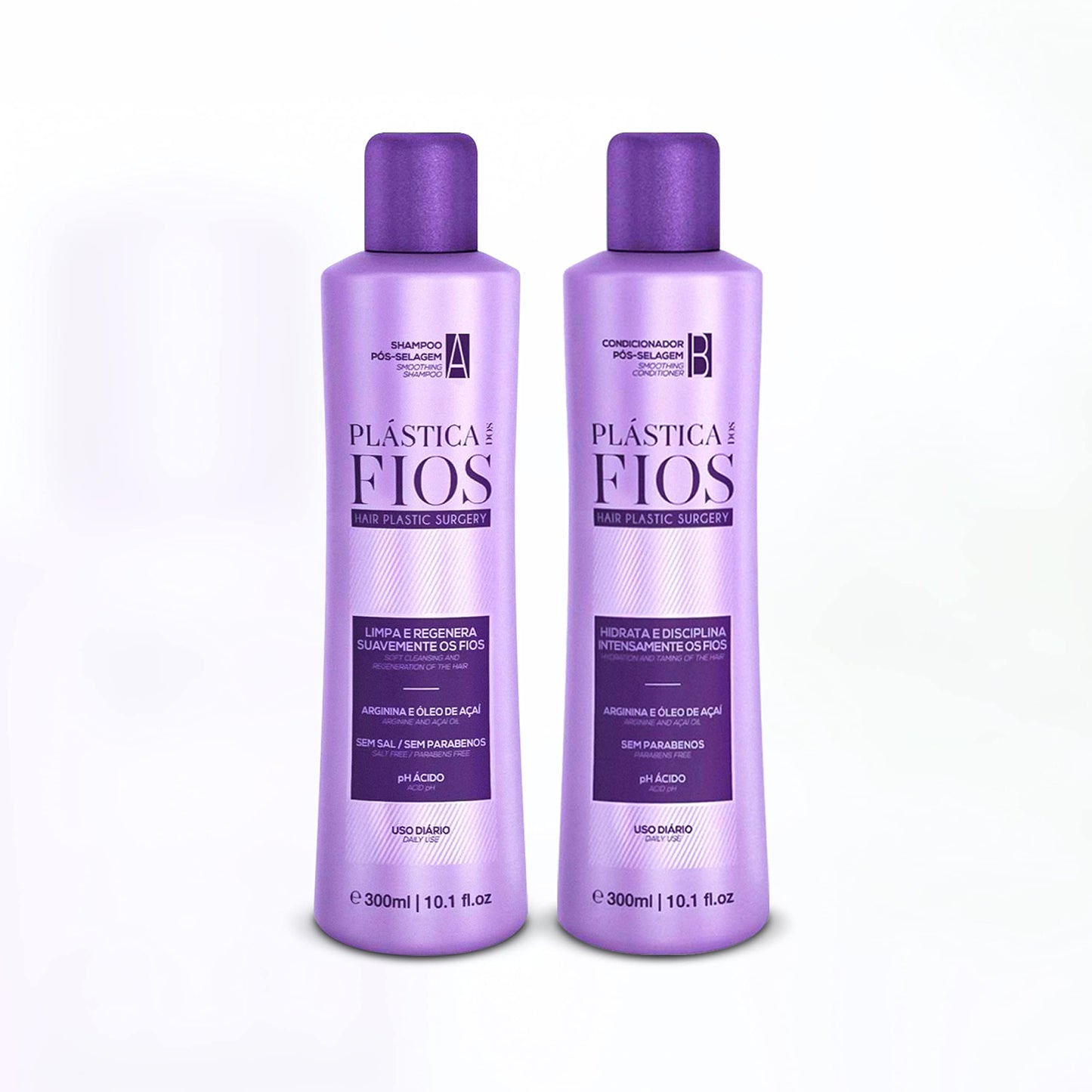 Cadiveu Plastica Dos Fios - Home Care - Shampoo and Conditioner Hair smoothing set for all hair types, Duo Set. (2 x 300ml)