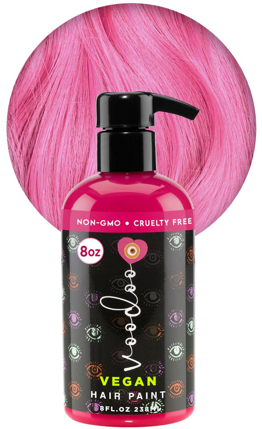 VOODOO Pink Hair Dye (Puppy Love) 8 Oz I Pastel Pink Hair Dye I Vegan & Cruelty-Free Pink Hair Dye | Ammonia, Sulfate & Paraben-Free | Vivid & Bright Intermixable Temporary Hair Color | (8 Oz)
