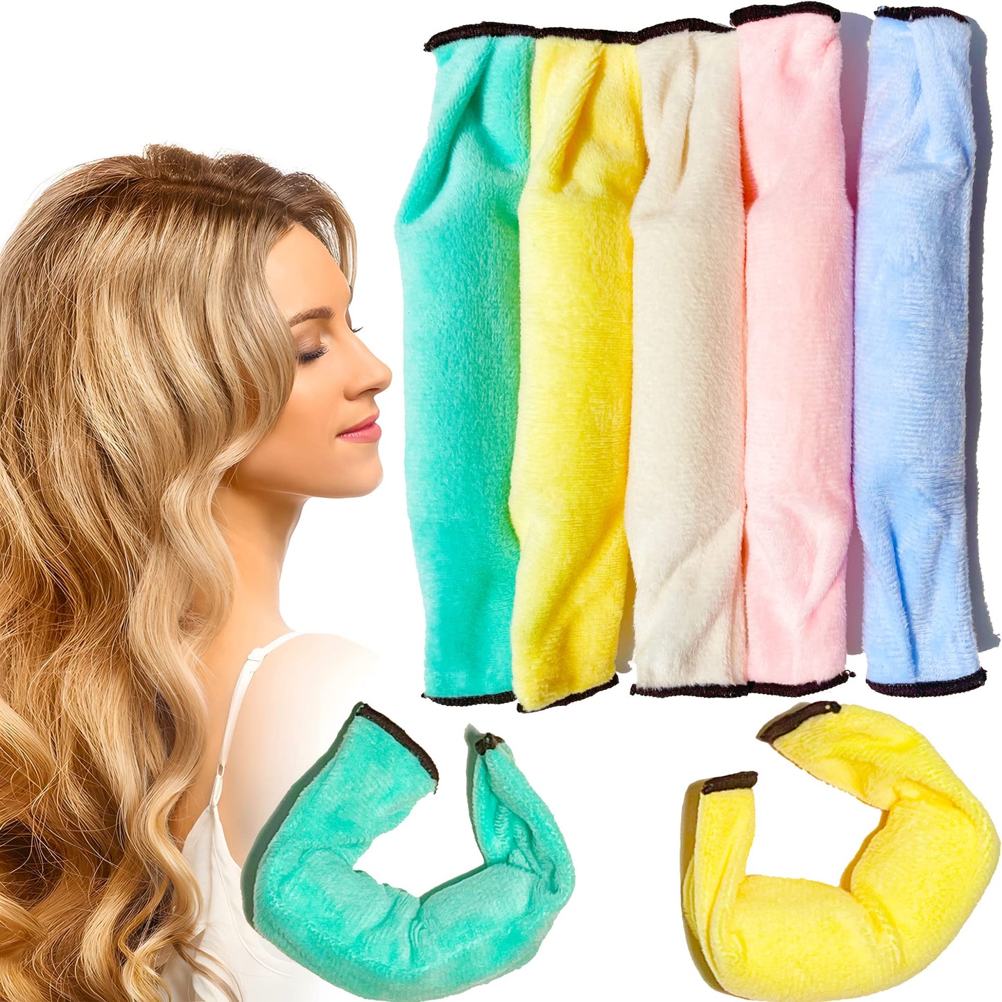 Aimin Hair Heatless Curlers, Soft Foam Hair Curlers To Sleep Tn, Satin No Heat Hair Curlers For Long Hair, Sponge Overnight Heatless Curls Hair Rollers (30 pcs, candy color) … …