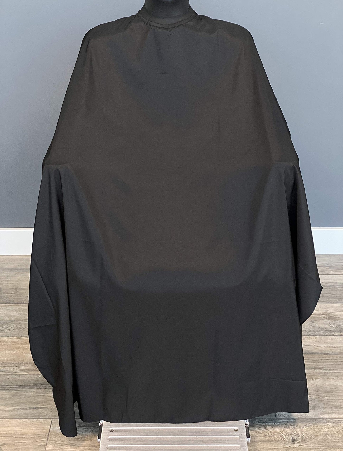 TRU BARBER Silicone neck cape, 100% Polyester, light weight cape, Professional Cape, Hair Salon Cutting Cape, Barber Cape, no logo 50" x 58” (Black)