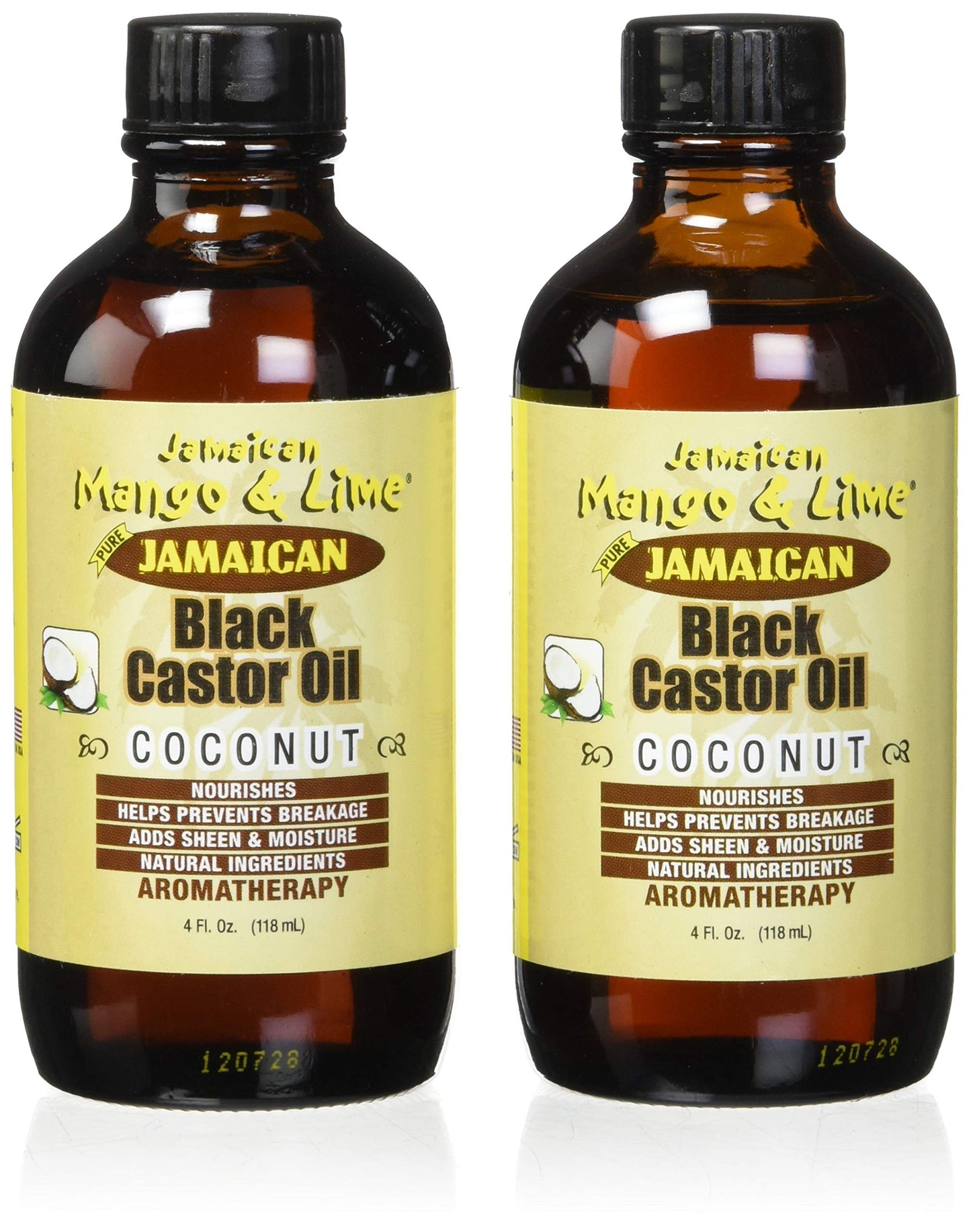 Jamaican Mango & Lime Black Castor Oil With Coconut, 4 oz (Pack of 2)