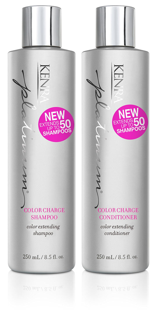 Kenra Platinum Color Charge Shampoo/Conditioner | Color Extending | All Hair Types | 8.5 fl. Oz (Set)