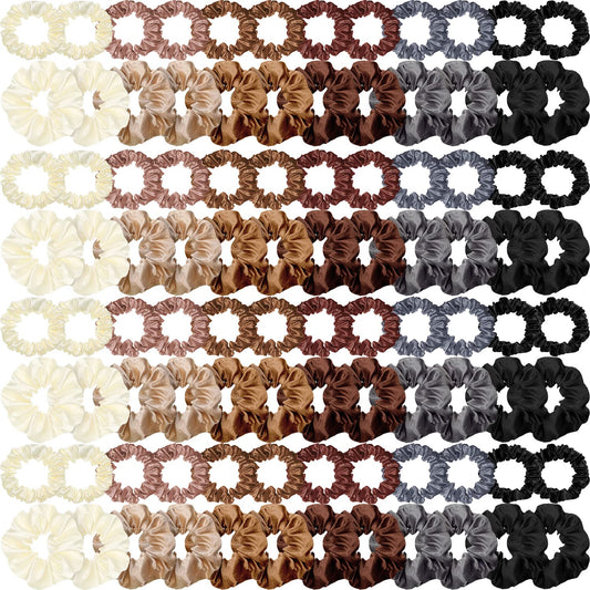 96 Pieces Hair Scrunchies Satin Scrunchies Satin Hair Tie Elastics Ponytail Holders Hair Ties Ropes Comfortable Hair Bands Hair Accessories for Girls Women Teens Christmas Birthday Gift