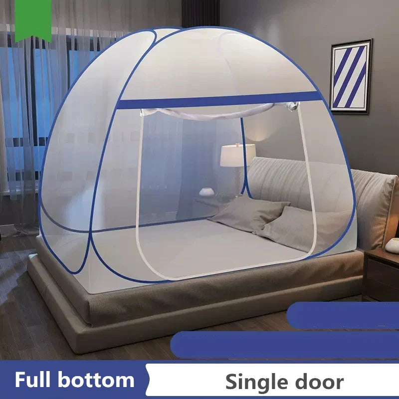 New Portable Folding Mosquito Net Tent for Bed - Folding Netting Canopy - Mongolian Yurt Mosquito Net - Available in 1.2m, 1.5m, 1.8m Sizes - Adult Tent Protection ShopOnlyDeal