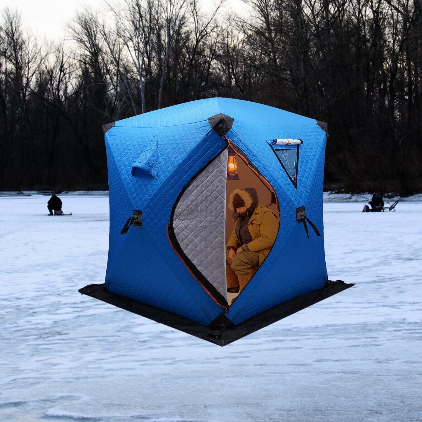 SHZICMY Portable 1-2 People Ice Fishing Tent Fishing Shelter Thermal Ice Fishing Shanty