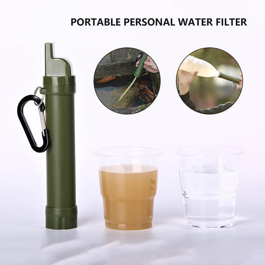 Aohao -1 Outdoor Water Filter Emergency Straw with Activated Carbon for Survival, Camping, Hiking, Climbing, Backpacking (1500 Liters)