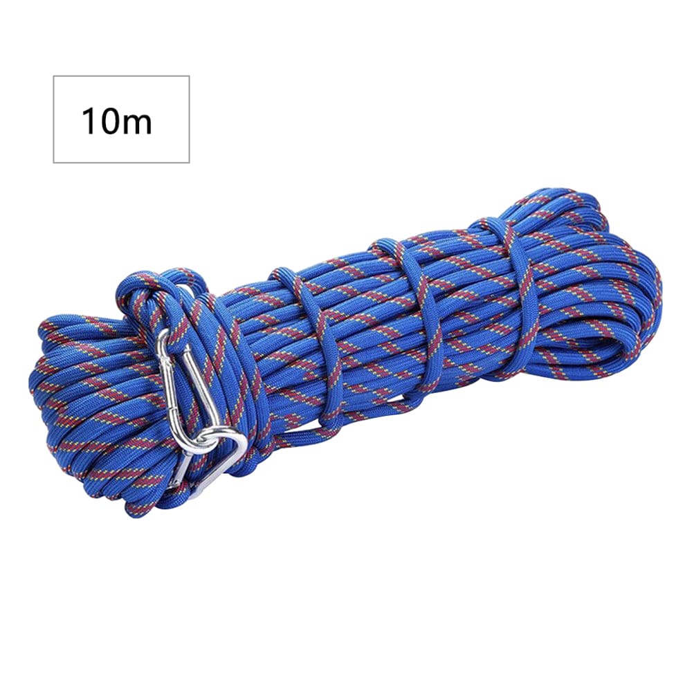 Climbing Rope Anti-Slip Safety Rope Portable Survival Hiking Cord Outdoor Accessory, Blue, 10M
