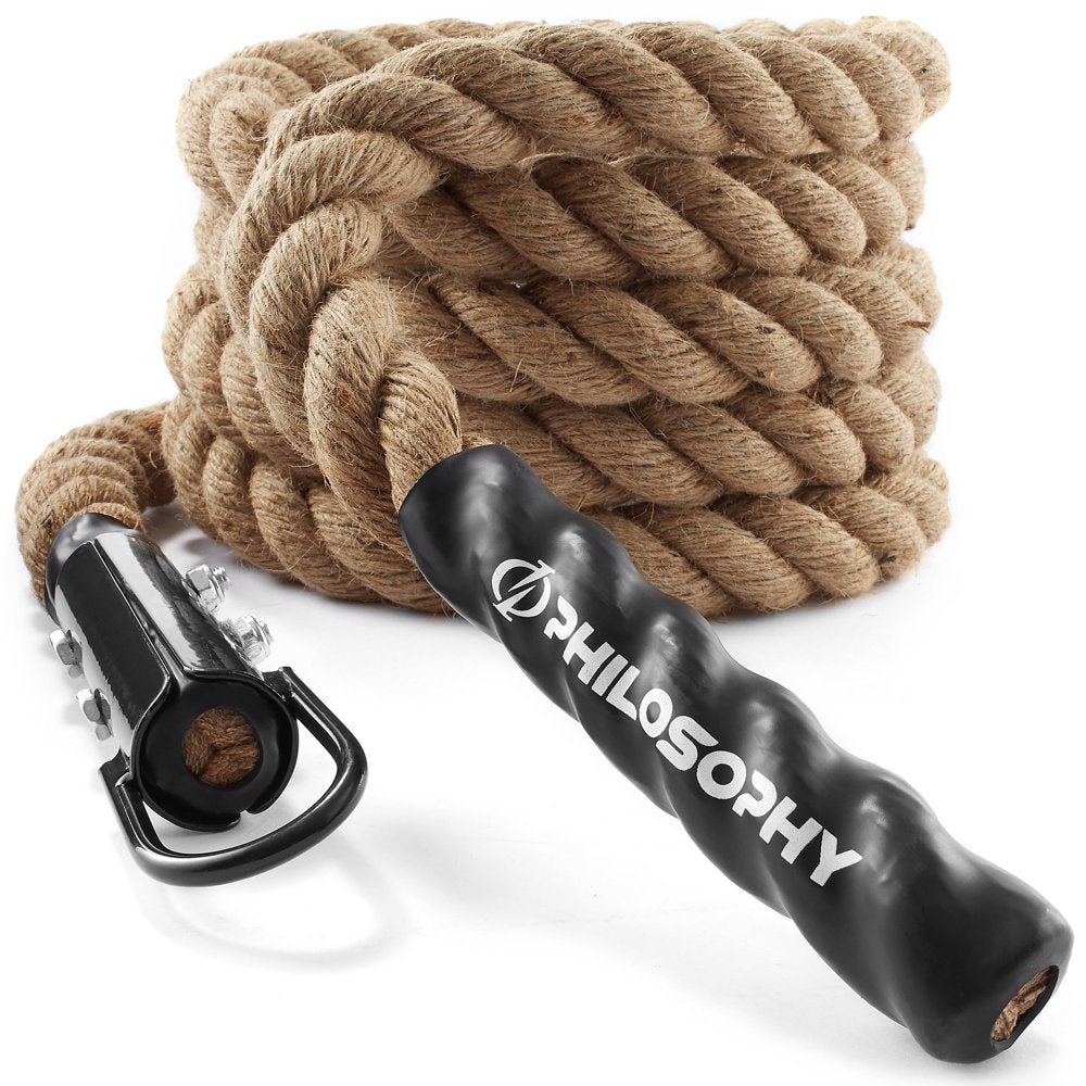 Philosophy Gym 15 Ft. Indoor / Outdoor Exercise Climbing Rope - 1.5 Inch Diameter