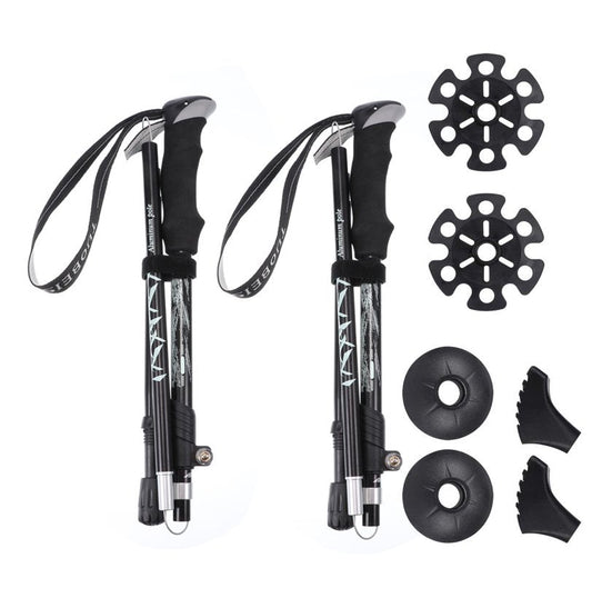 2Pc/Pair 130CM Trekking Aluminum Alloy Climbing Stick Telescopic Running Trail Canes Shockproof Hiking Accessories