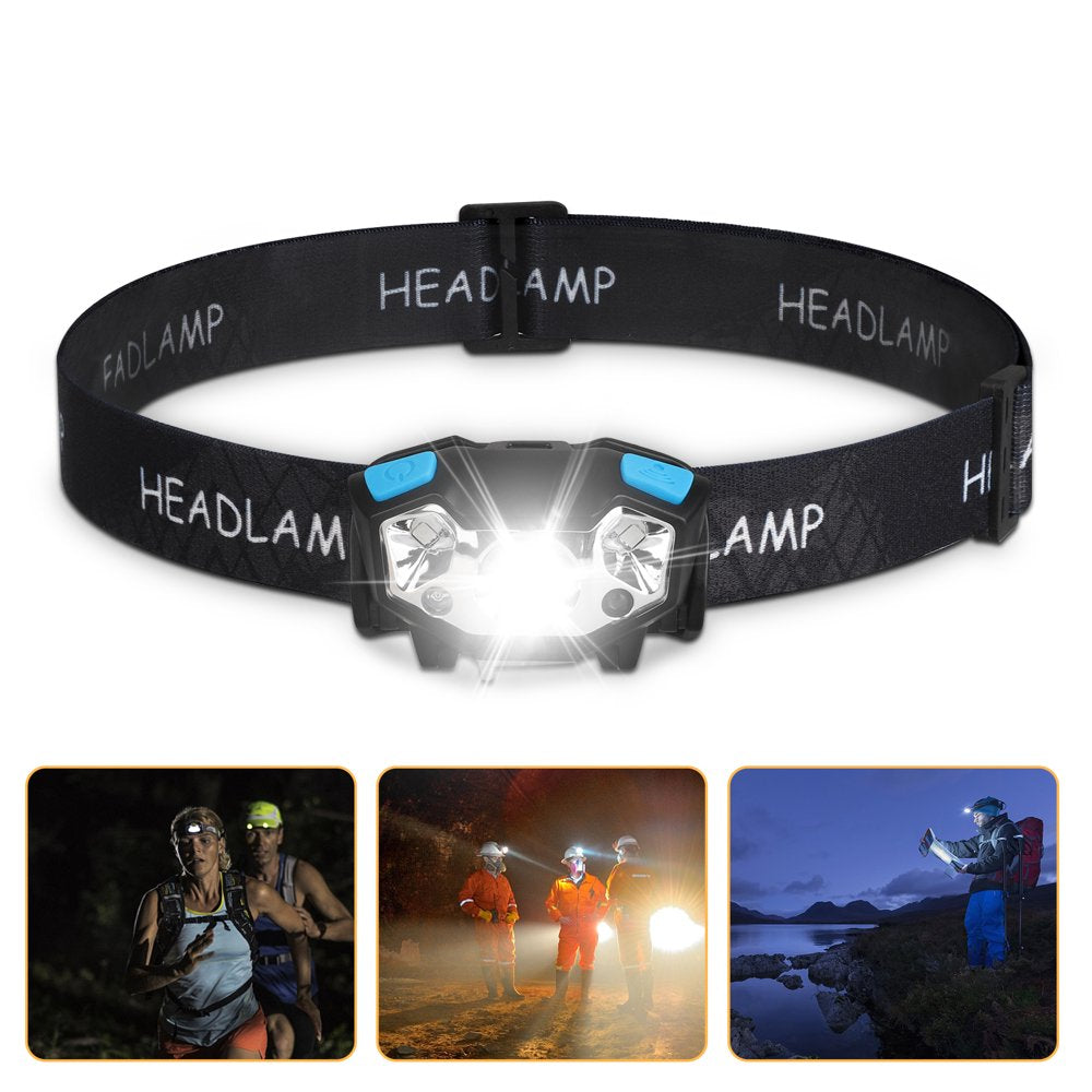LED Headlamp Flashlight, 5000 Lumen Super Bright Motion Sensor Head Lamp Work Light, USB Rechargeable Waterproof LED Headlight for Camping, Cycling, Climbing, Hiking, Fishing, Night Reading, Running