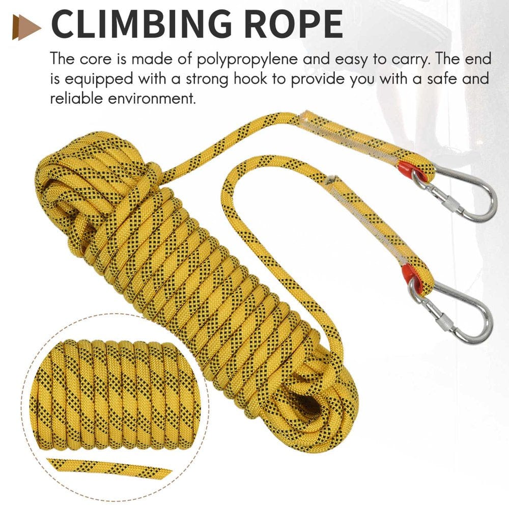 Hiking Accessory 20M Outdoor Climbing Rope Diameter 12Mm Outdoor Hiking Accessories High Strength Rope Safety Rope Lifeline Hiking Accessories Yellow
