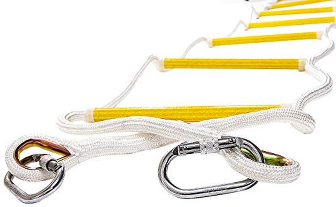 ISOP Outdoor Accessories - Climbing Rope Ladder for Kids 6Ft | Tree Ladder Play Equipment | Slackline with Carabiners| Swing Rope Ladder| Kids Climbing Toys for Swing Yard 2 M