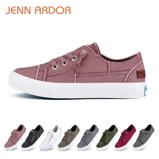 JENN ARDOR Women’S Slip on Shoes Canvas Comfortable Sneakers Walking Flat Lady Shoes Loafers for Walking, Running, Climbing