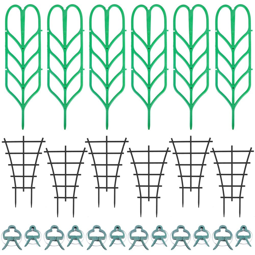 Miuline 12Pcs Garden Plant Support Stakes DIY Plant Trellis with 12 Clips Mini Plant Climbing Rack Plastic Durable Plant Support Frame Garden Tools for Houseplants and Vines