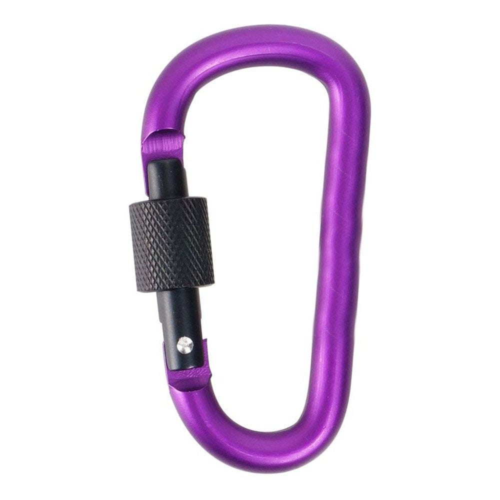 New Survival D\-Ring Locking Carabiner Clip Camping Tent Equipment Alloy Aluminum Survival Gear Climbing Hook Outdoor Accessory Purple