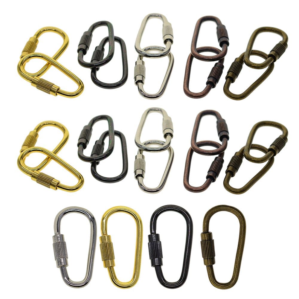 Pack of 24 D Locking Carabiner Snap Hooks Spring Lock Climbing Carabiners Clips Gifts Sports