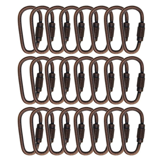 Pack of 24 Metal D Locking Carabiner Lock Hooks Backpack Climbing Carabiners Clips Accessories for Hiking