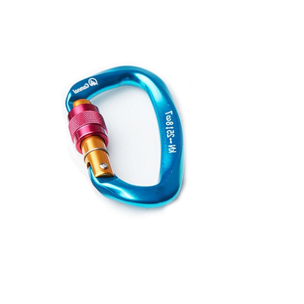 Safety Carabiner Sturdy Climbing Equipment Locking Accessories D-Shaped Outdoor Sport Tool Protective Buckle for Body Protecting Grey