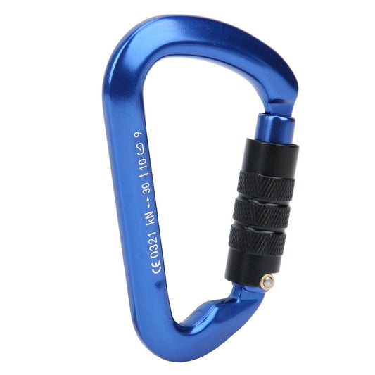 Tebru Durable Aviation Aluminum Auto Lock D-Shape Carabiner Safe for Outdoor Climbing Camping Outdoor Climbing Accessory