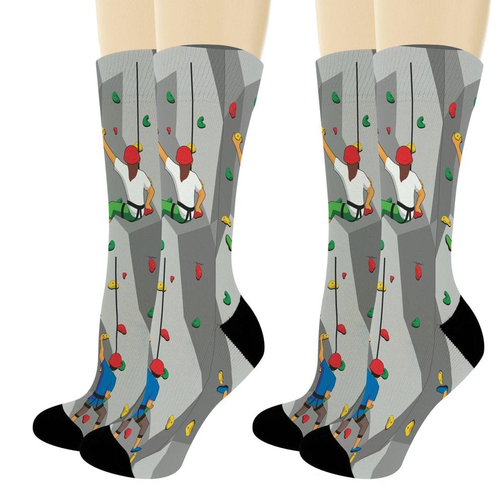Thiswear Rock Climbing Accessories Rock Climbing Socks Hiking Sock Hike Gifts 1-Pair Novelty Crew Socks