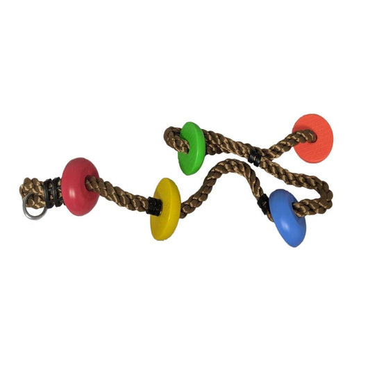 Tree Climbing Rope and Kids Disc Swing Set Outdoor|Backyard Playground Accessories (Multicolor)